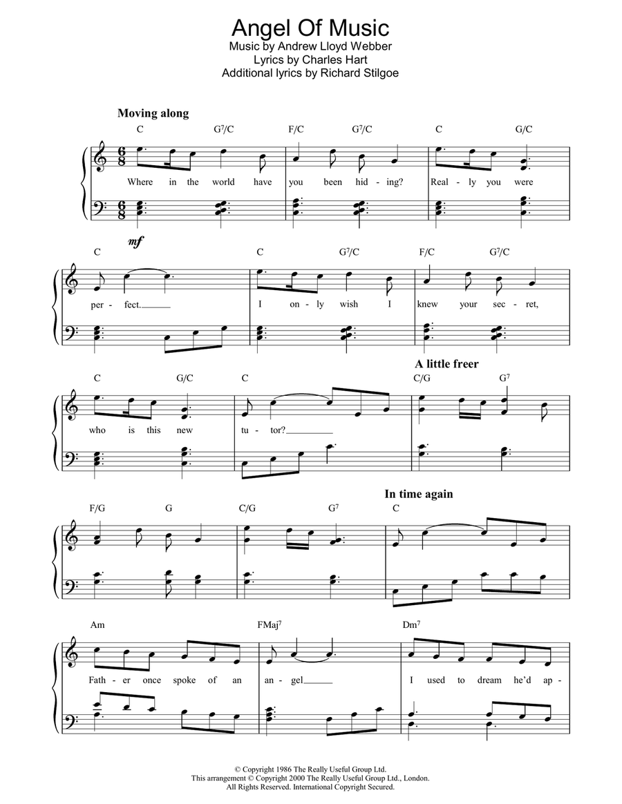 Angel Of Music (from The Phantom Of The Opera) Piano Solo scores gallery preview page 1