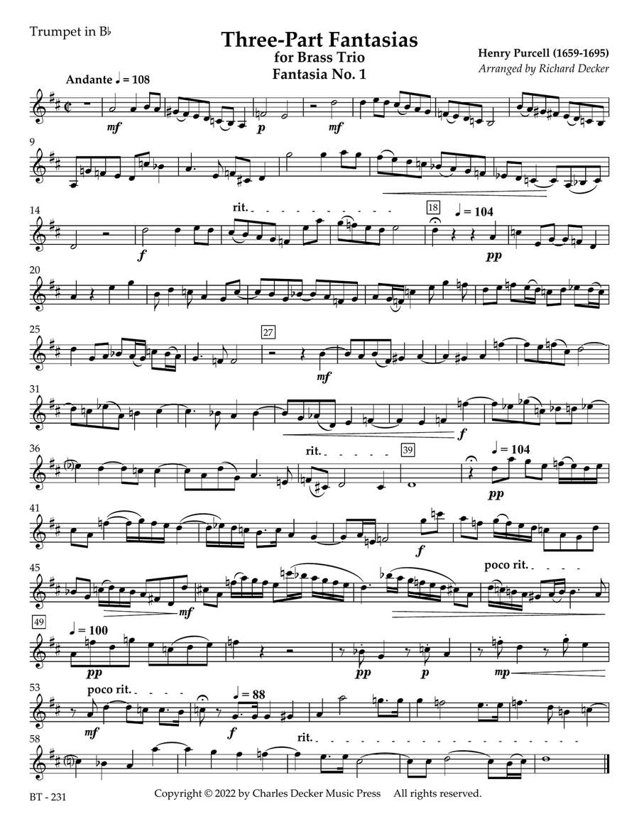 Three-Part Fantasias for Brass Trio 3-Part scores gallery preview page 5