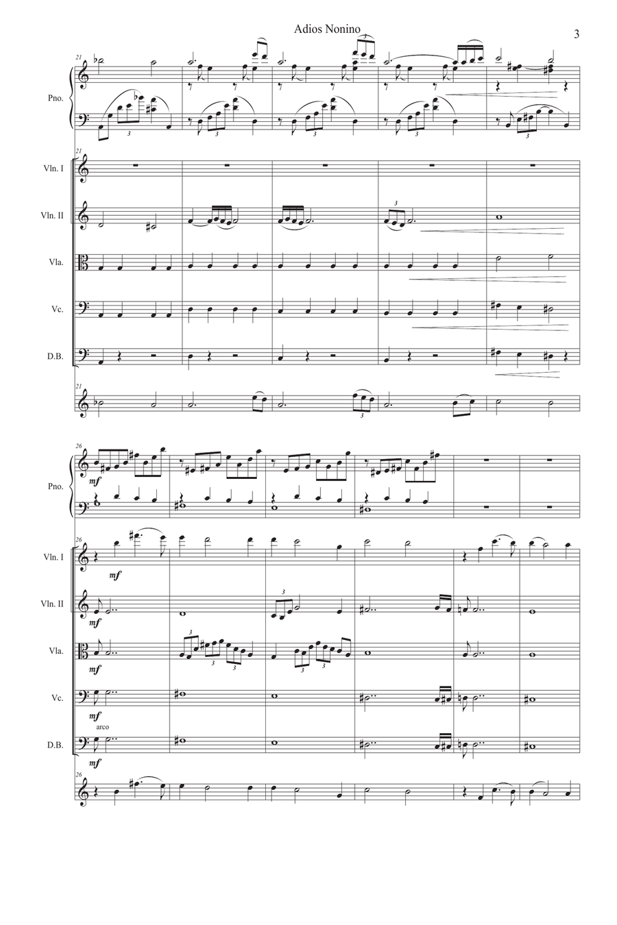 Adios Nonino Chamber Music scores gallery preview page 3