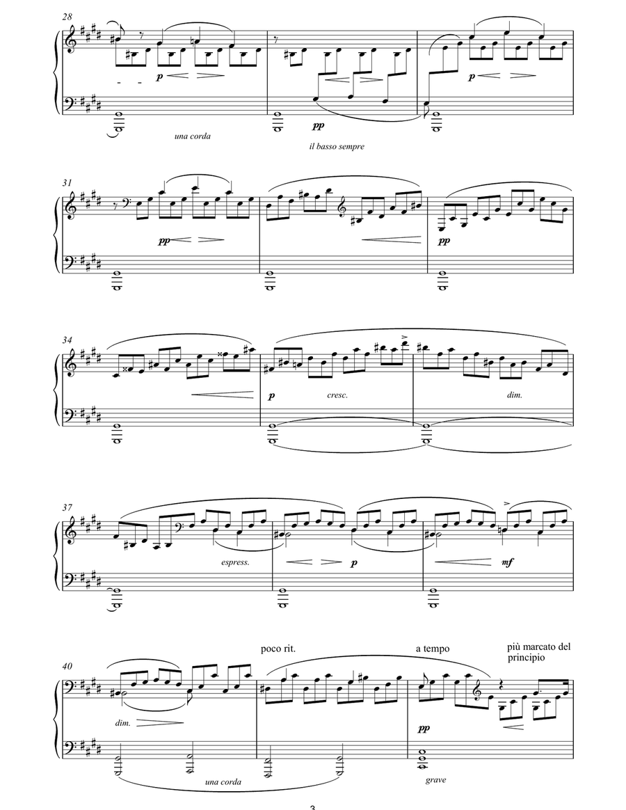 Piano Sonata No. 14 In C# Minor (Moonlight) Op. 27 No. 2 First Movement Theme Piano Solo scores gallery preview page 3