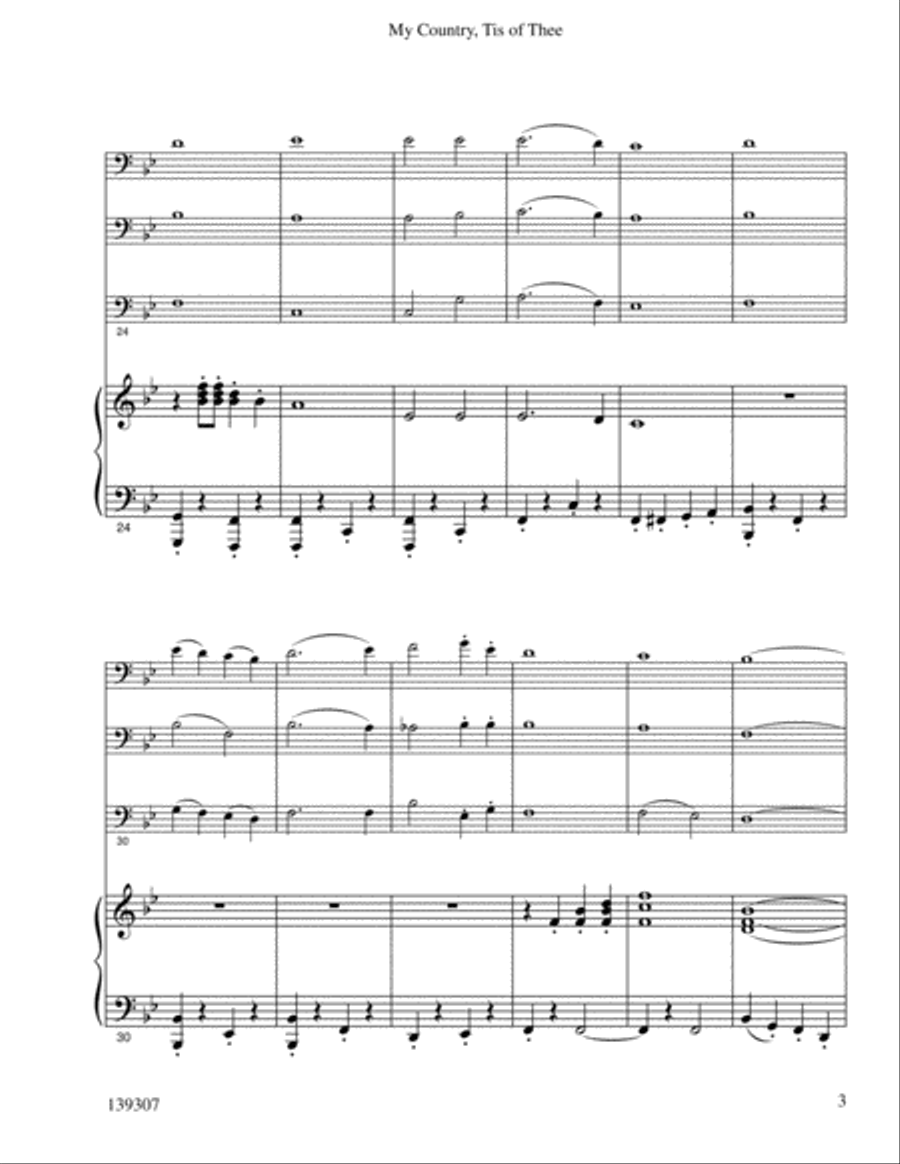 My County Tis Of Thee Brass Trio scores gallery preview page 4