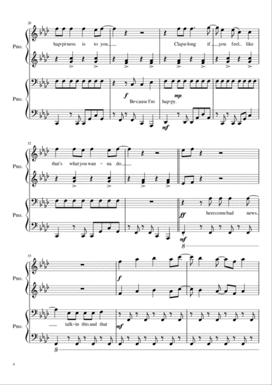 Happy Happy Piano scores gallery preview page 4