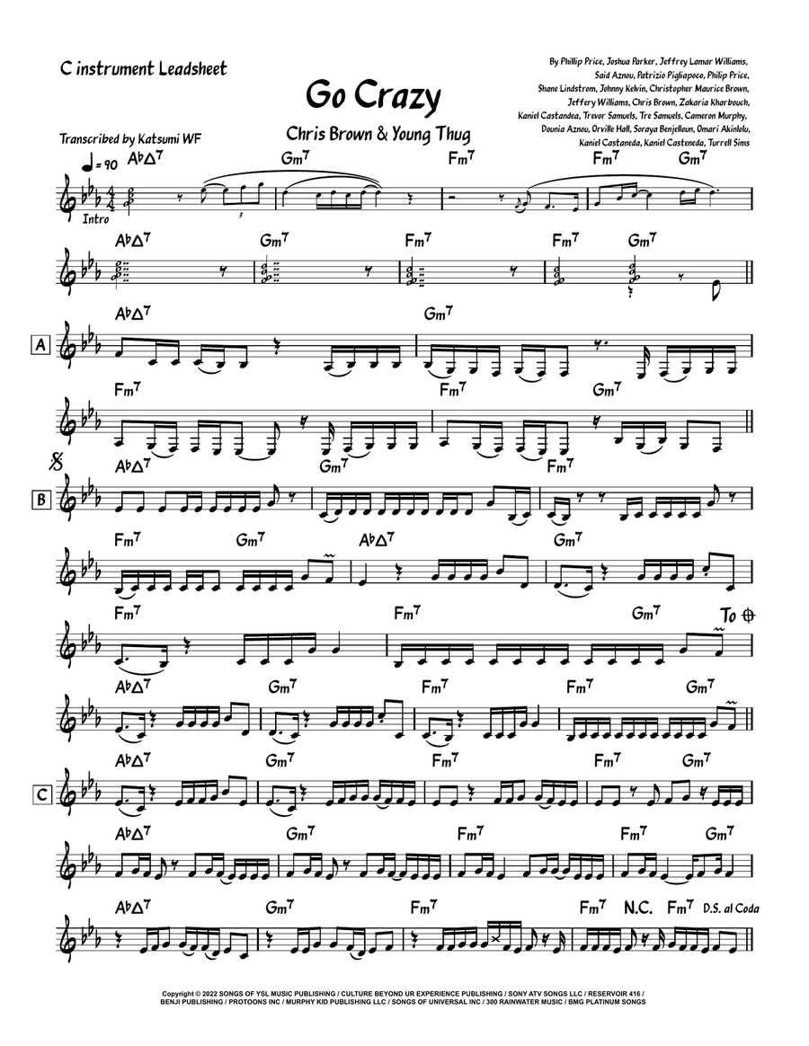 Go Crazy Piano scores gallery preview page 1