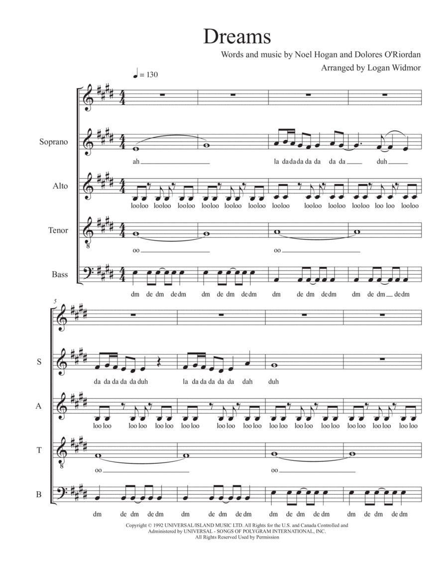 Dreams 4-Part scores gallery preview page 1