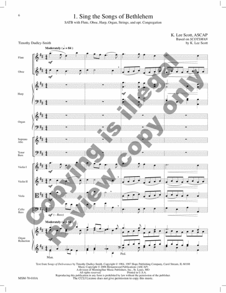 Sing the Songs of Bethlehem (Orchestral Score) image number null