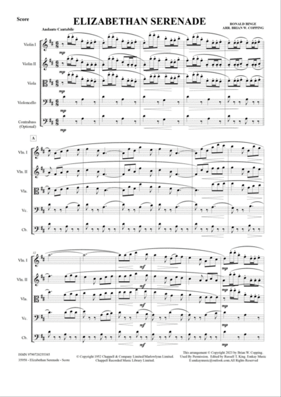 Elizabethan Serenade String Quartet scores gallery preview page 2