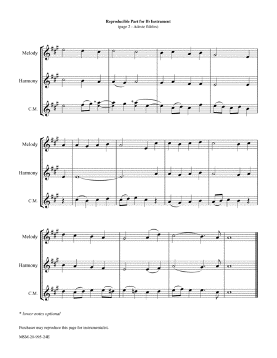 Adeste fideles Piano and Keyboard scores gallery preview page 2