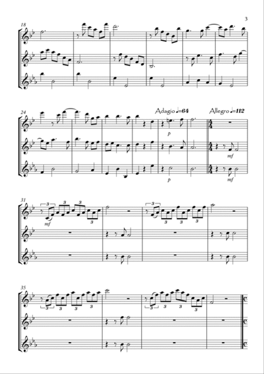 Sonata No.9 Woodwind Trio scores gallery preview page 3