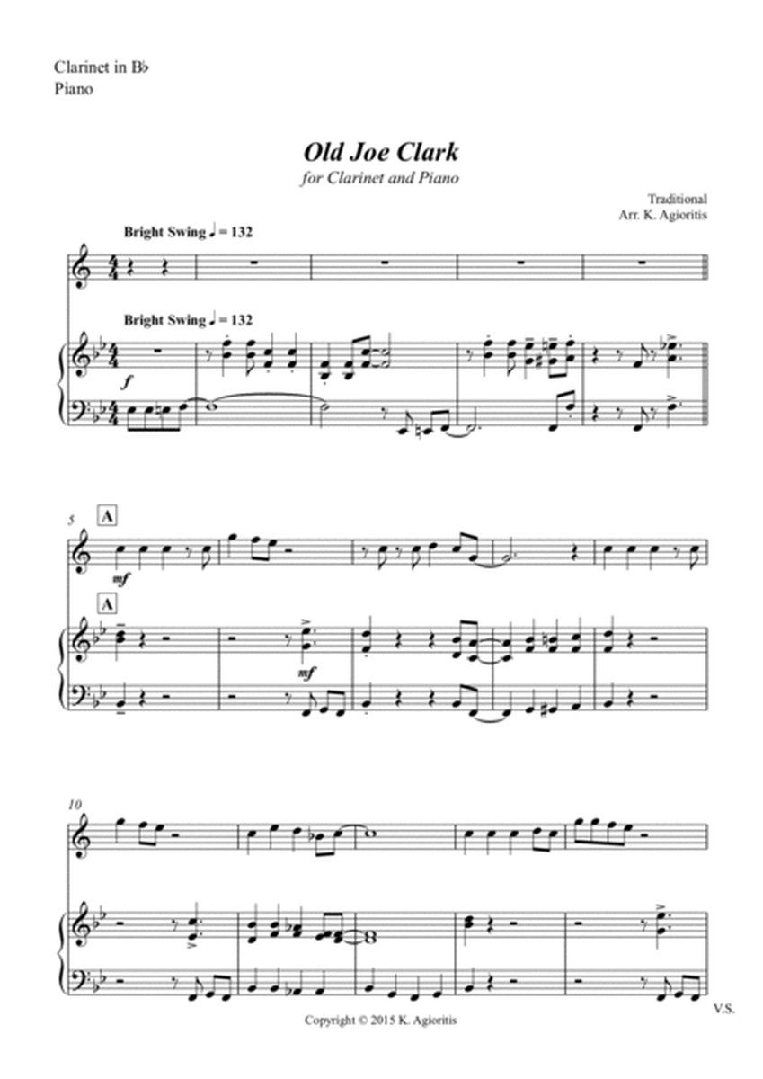 Old Joe Clark - for Clarinet and Piano image number null