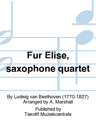 Book cover for Für Elise, Saxophone Quartet