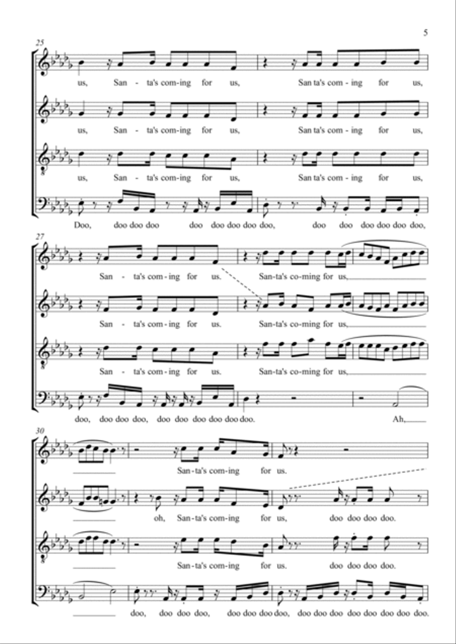 Santa's Coming For Us 4-Part scores gallery preview page 5