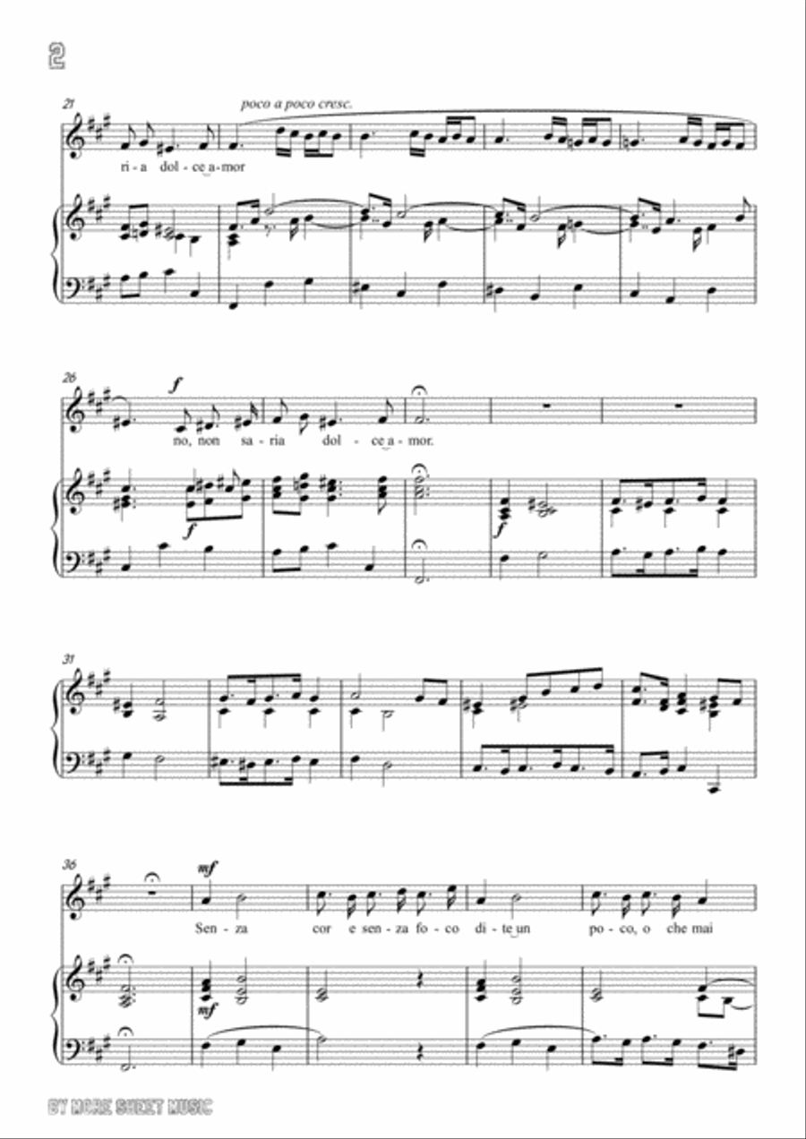 Perti-Se non fossero gli stenti in f sharp minor,for Voice and Piano Voice Solo scores gallery preview page 4