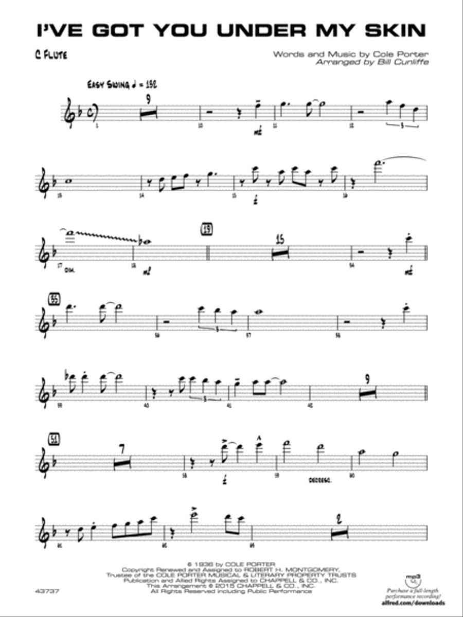 I've Got You Under My Skin: Flute Jazz Ensemble scores gallery preview page 1