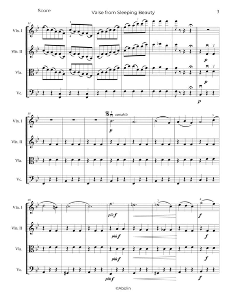 Tchaikovsky: Waltz from The Sleeping Beauty - String Quartet
