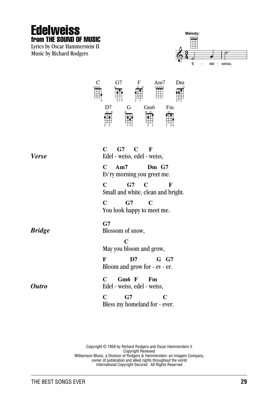 Edelweiss Ukulele scores gallery preview page 1