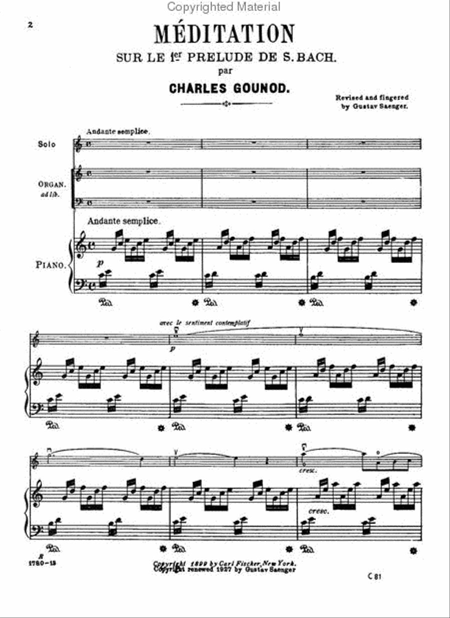Meditation on the 1st Prelude of J.S. Bach Violin Solo scores gallery preview page 2