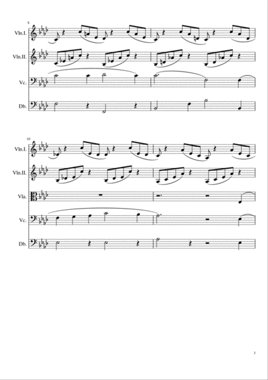Liebestraum no.3 String Quartet scores gallery preview page 3