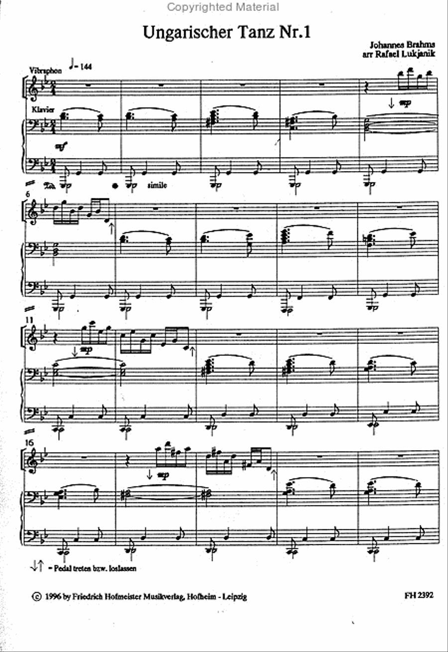 Ungarischer Tanz Nr. 1 Piano scores gallery preview page 2