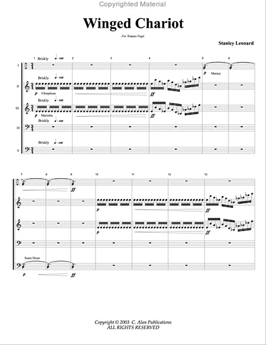 Winged Chariot Percussion Ensemble scores gallery preview page 2