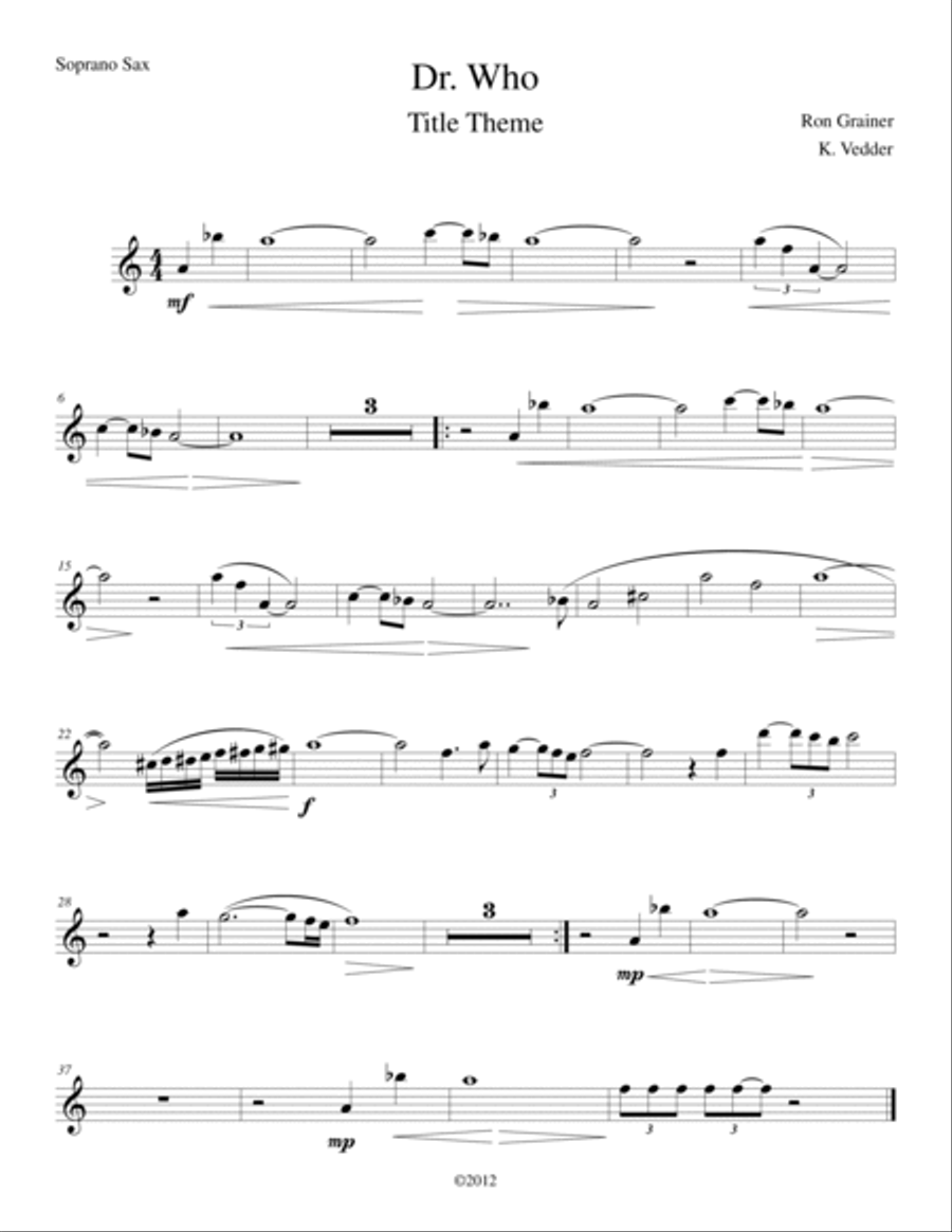 Doctor Who Theme Woodwind Quartet scores gallery preview page 3