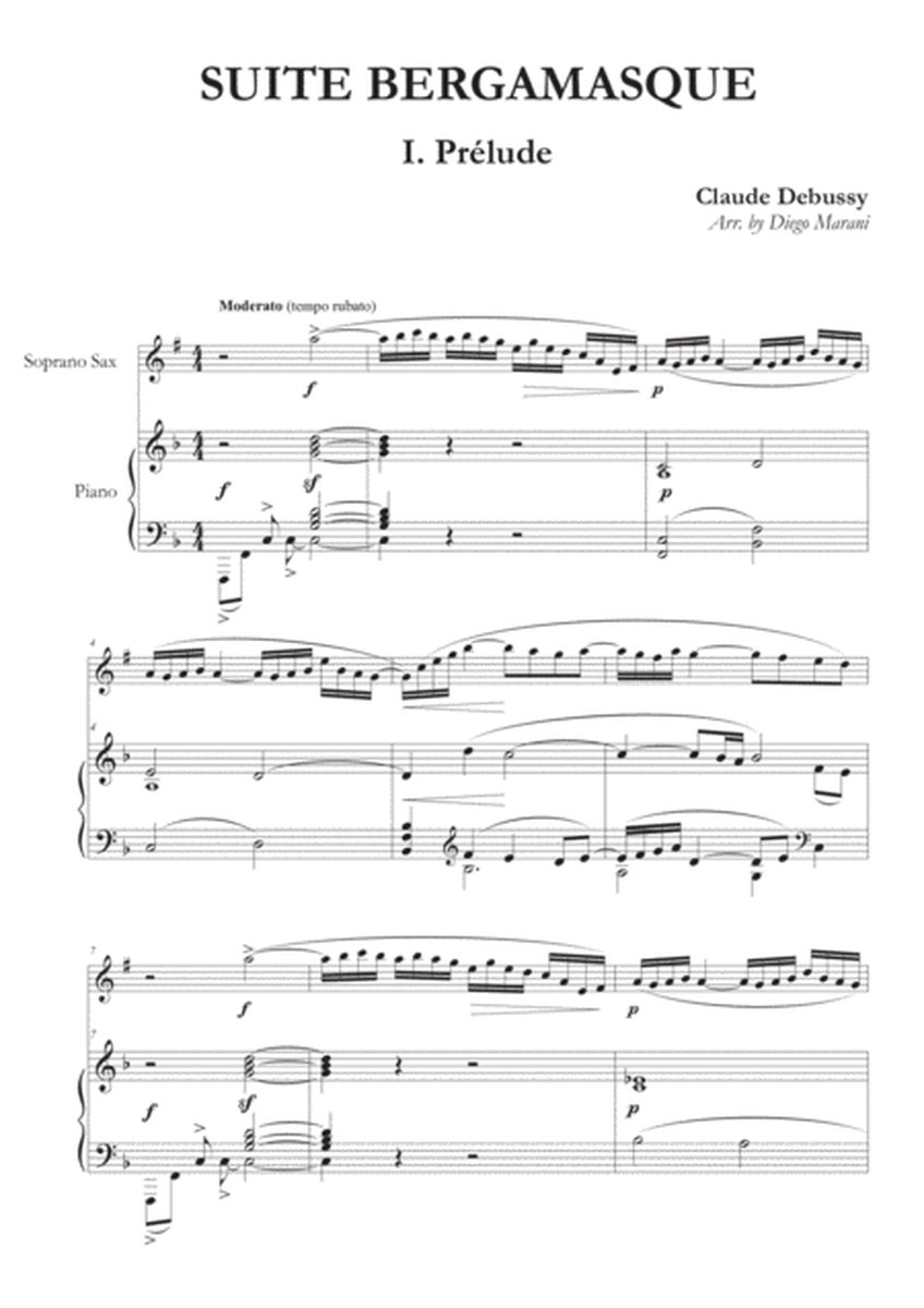 Prelude from "Suite Bergamasque" for Soprano Saxophone and Piano image number null