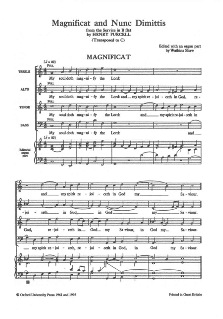 Magnificat and Nunc Dimittis from B flat service