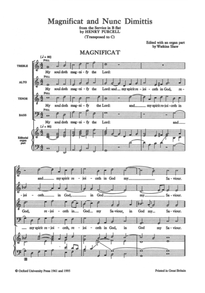 Magnificat and Nunc Dimittis from B flat service