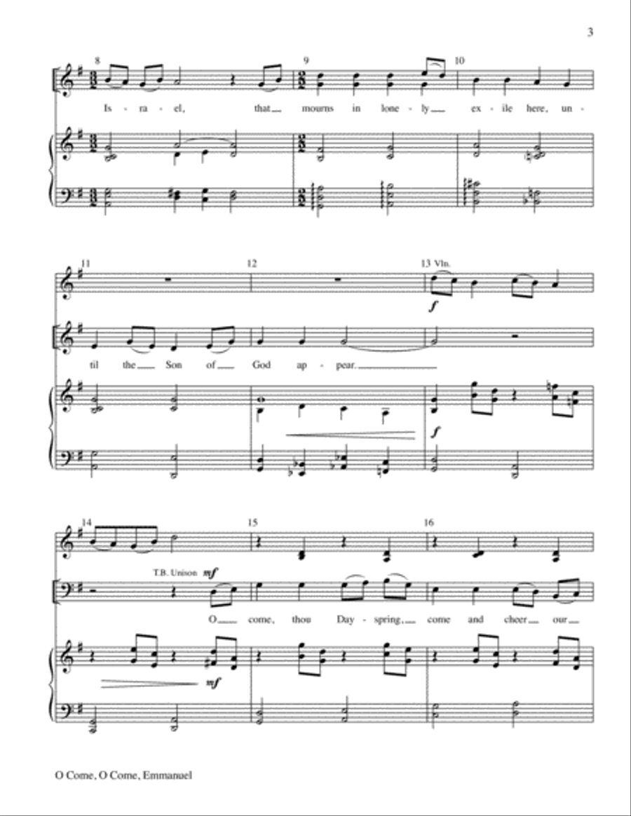O Come, O Come, Emmanuel O Come, O Come, Emmanuel Handbell Choir scores gallery preview page 3