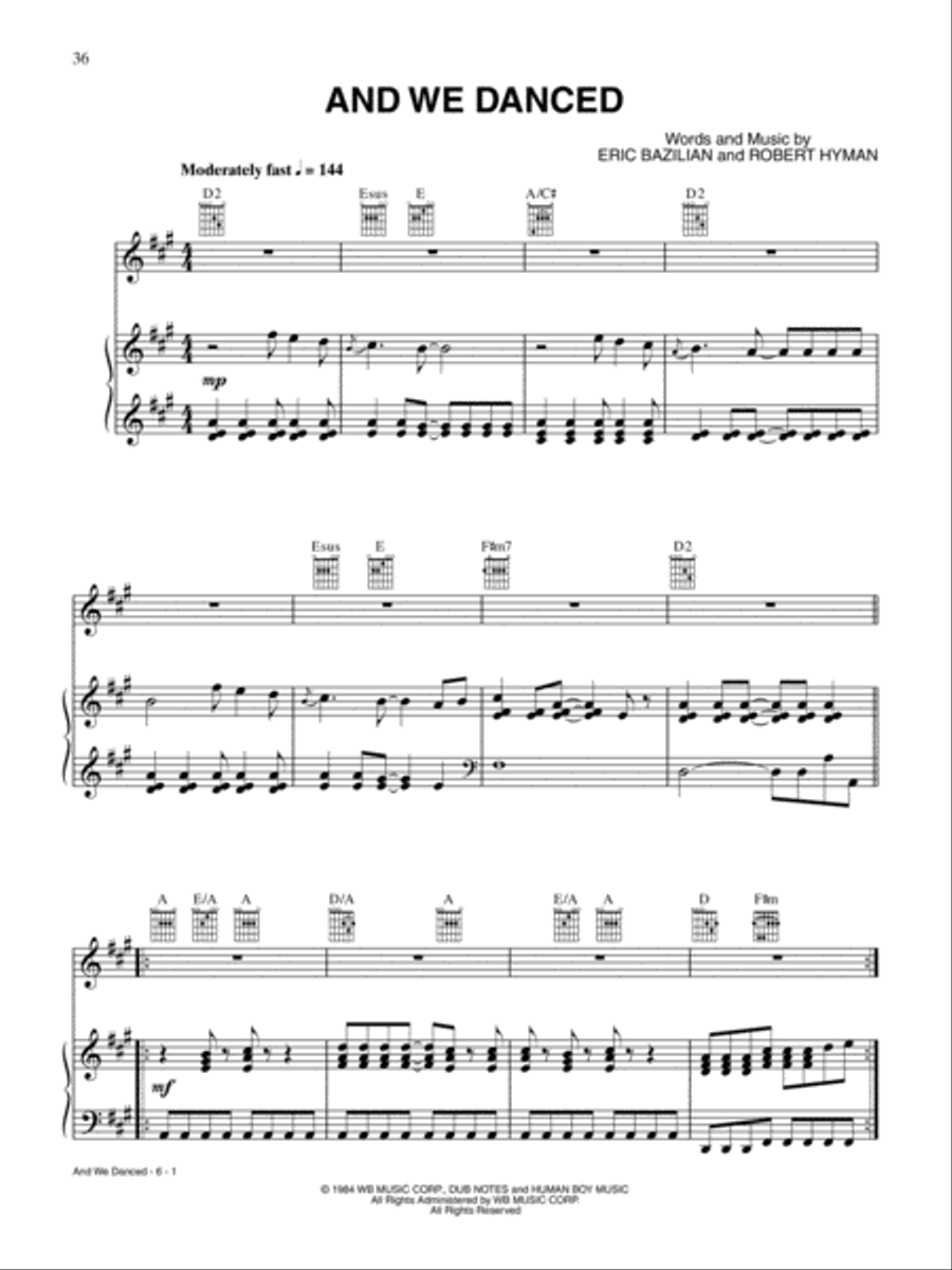 And We Danced Piano, Vocal, Guitar scores gallery preview page 1