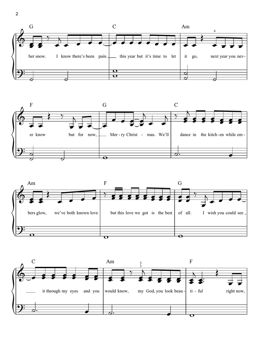 Merry Christmas Easy Piano scores gallery preview page 2