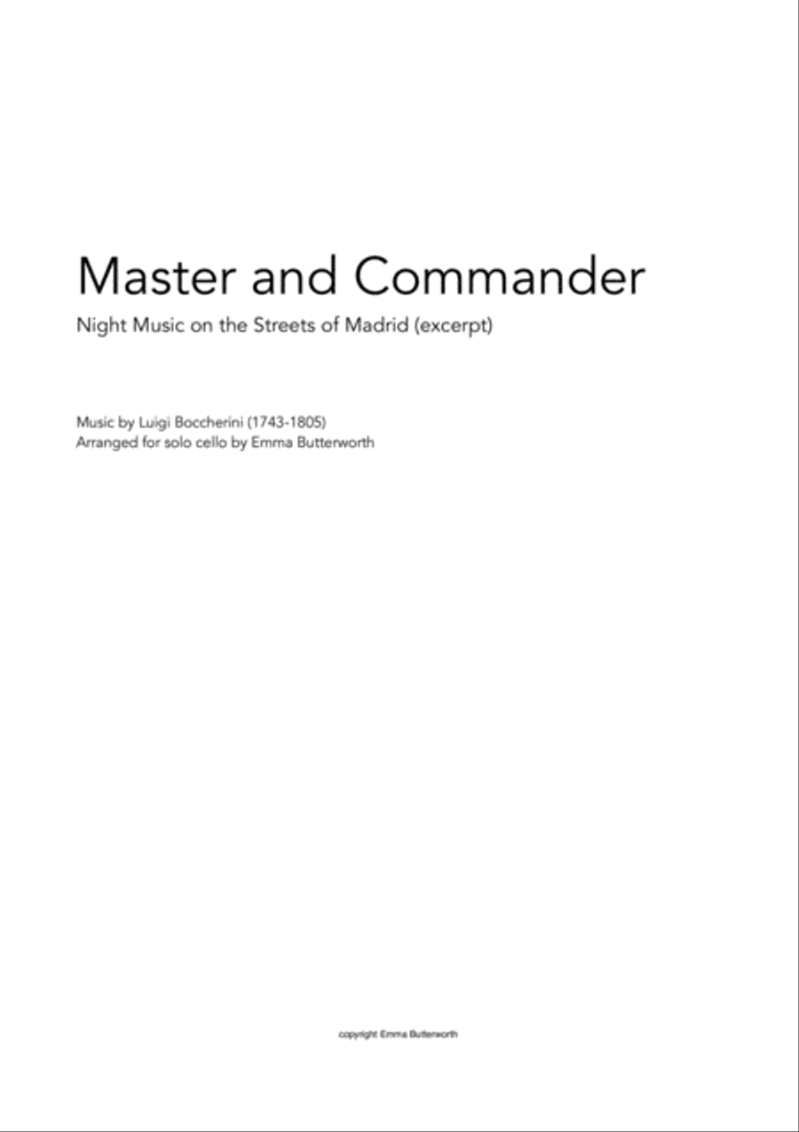 Master and Commander Boccherini Cello Solo scores gallery preview page 2