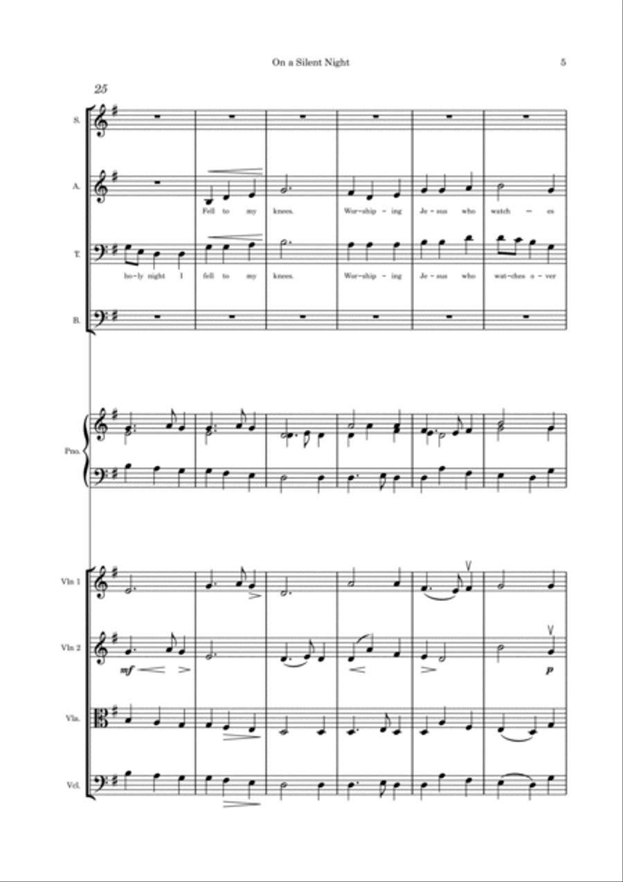 On a Silent Night 4-Part scores gallery preview page 5
