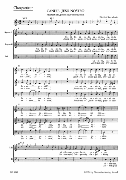 Canite Jesu nostro (Jauchzet hell, preiset laut) BuxWV 11