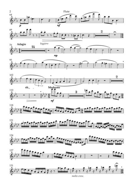 Sally Wave - Seeking - Flute part from trio for flute, violin and piano op.35