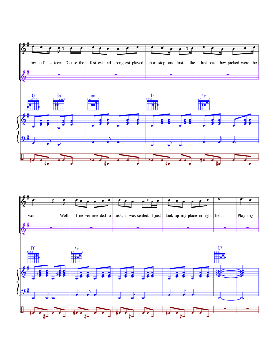 RIGHT FIELD Piano, Vocal scores gallery preview page 2