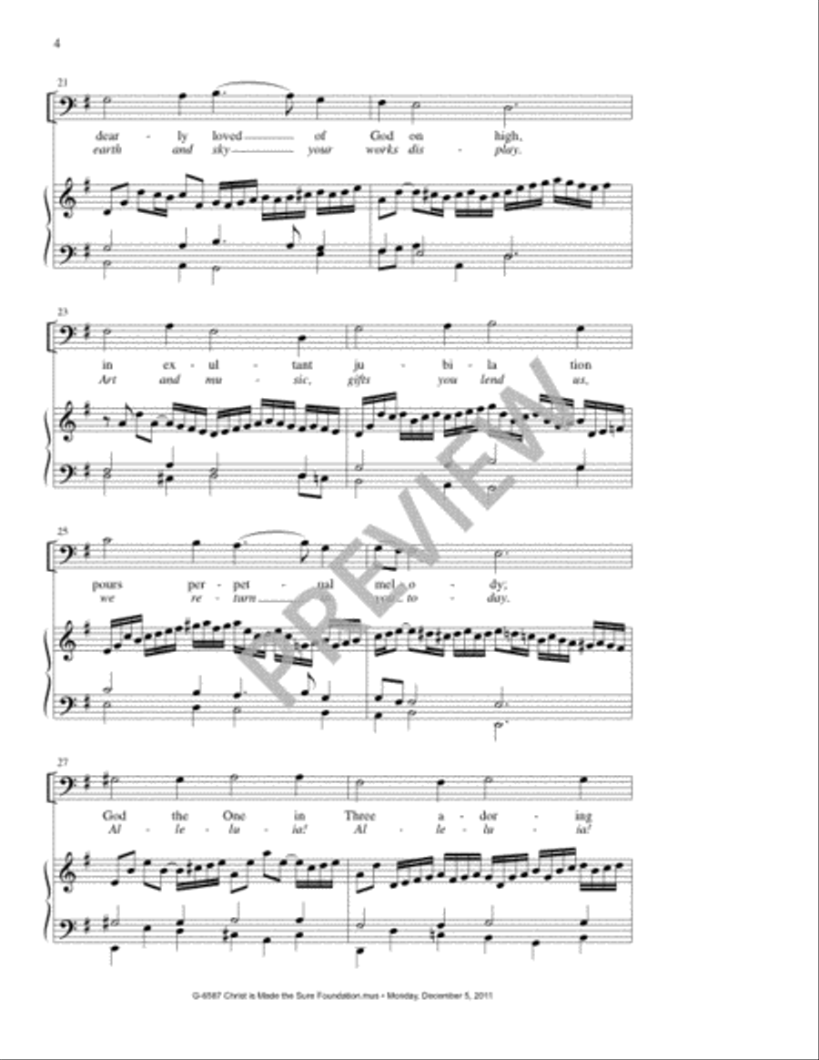 Christ Is Made the Sure Foundation / Voices Raised to You We Offer 4-Part scores gallery preview page 4
