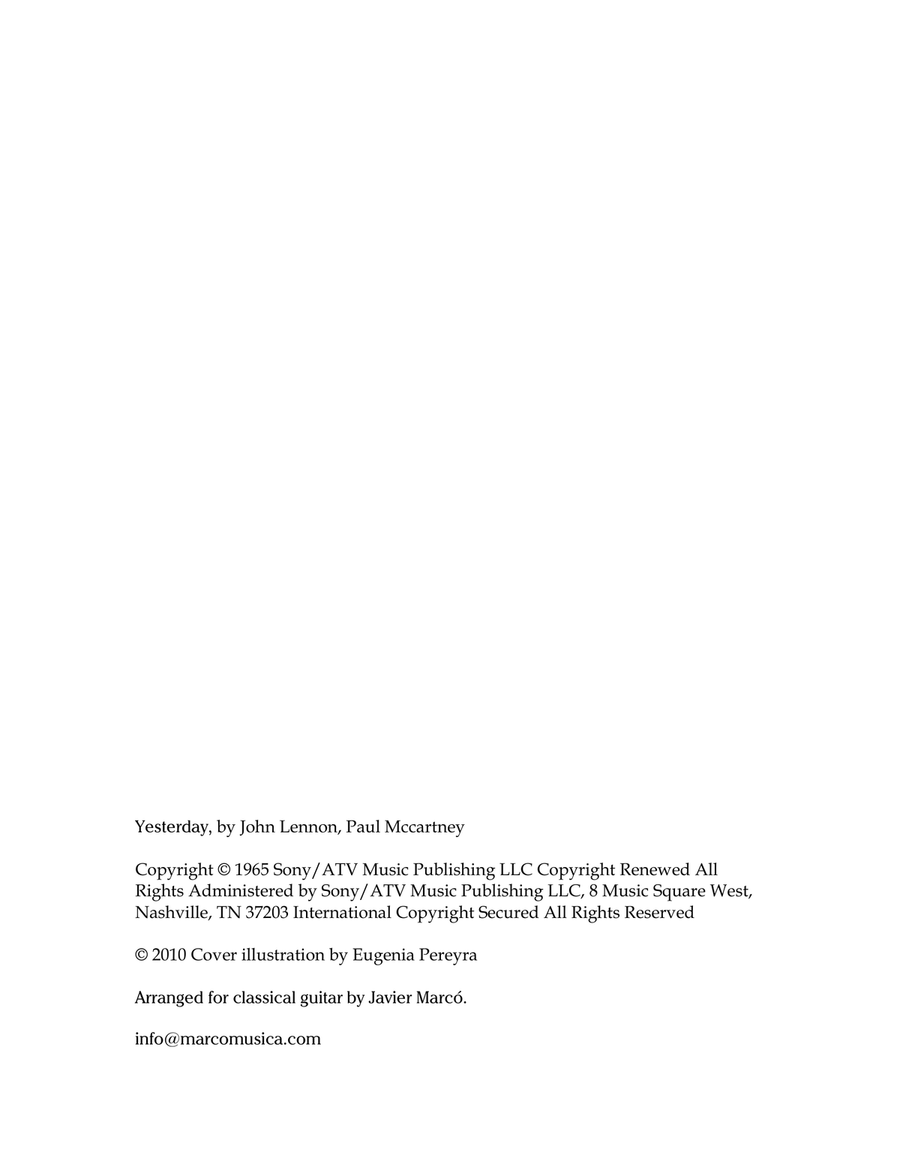 Yesterday Guitar Tablature scores gallery preview page 2