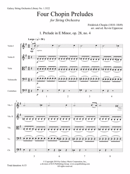 Four Chopin Preludes (Downloadable Additional Full Score)