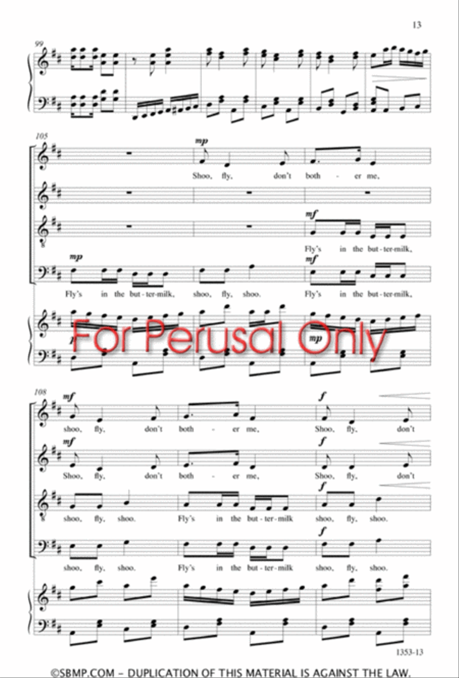 Skip to My Lou - SATB Octavo 4-Part scores gallery preview page 13