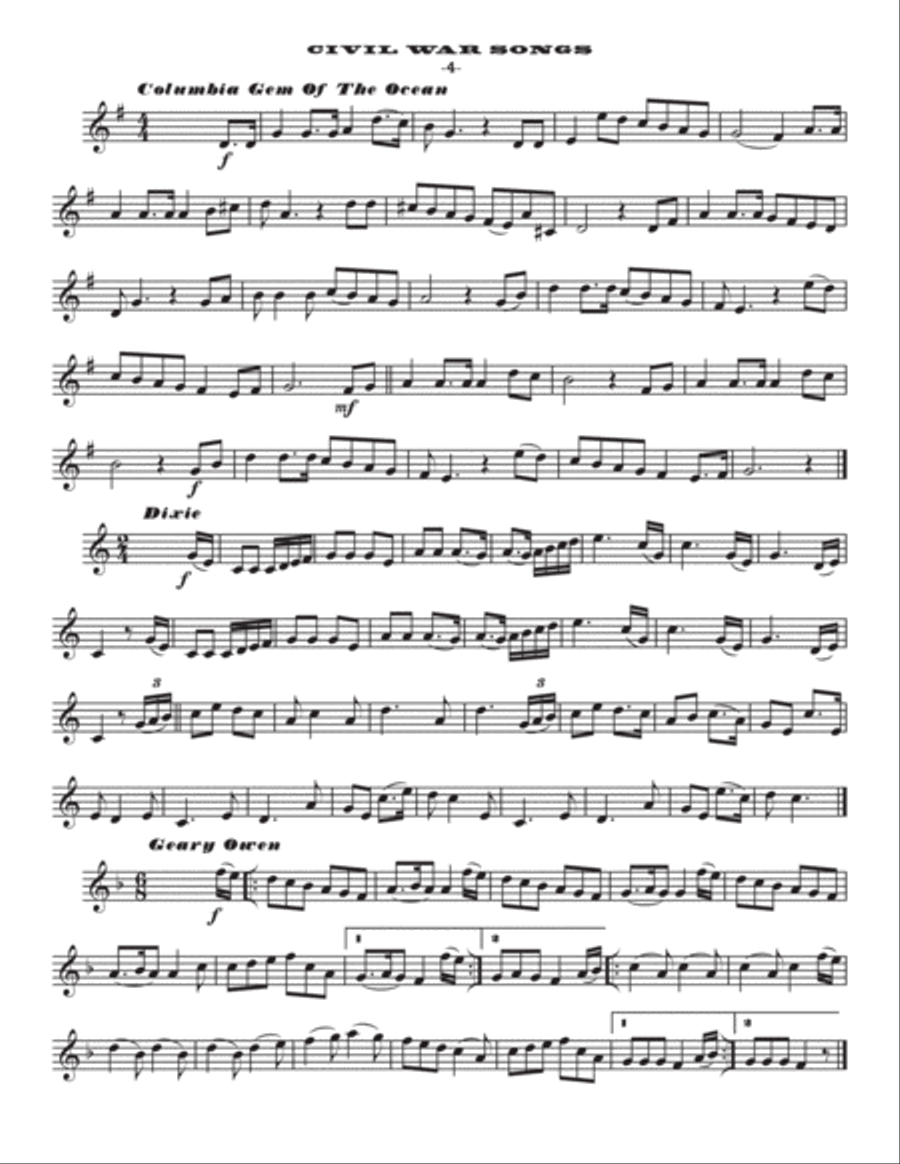 Civil War Songs for B-flat Instruments Trumpet Solo scores gallery preview page 6