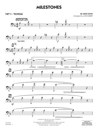 Book cover for Milestones (arr. John Berry) - Part 3 - Trombone