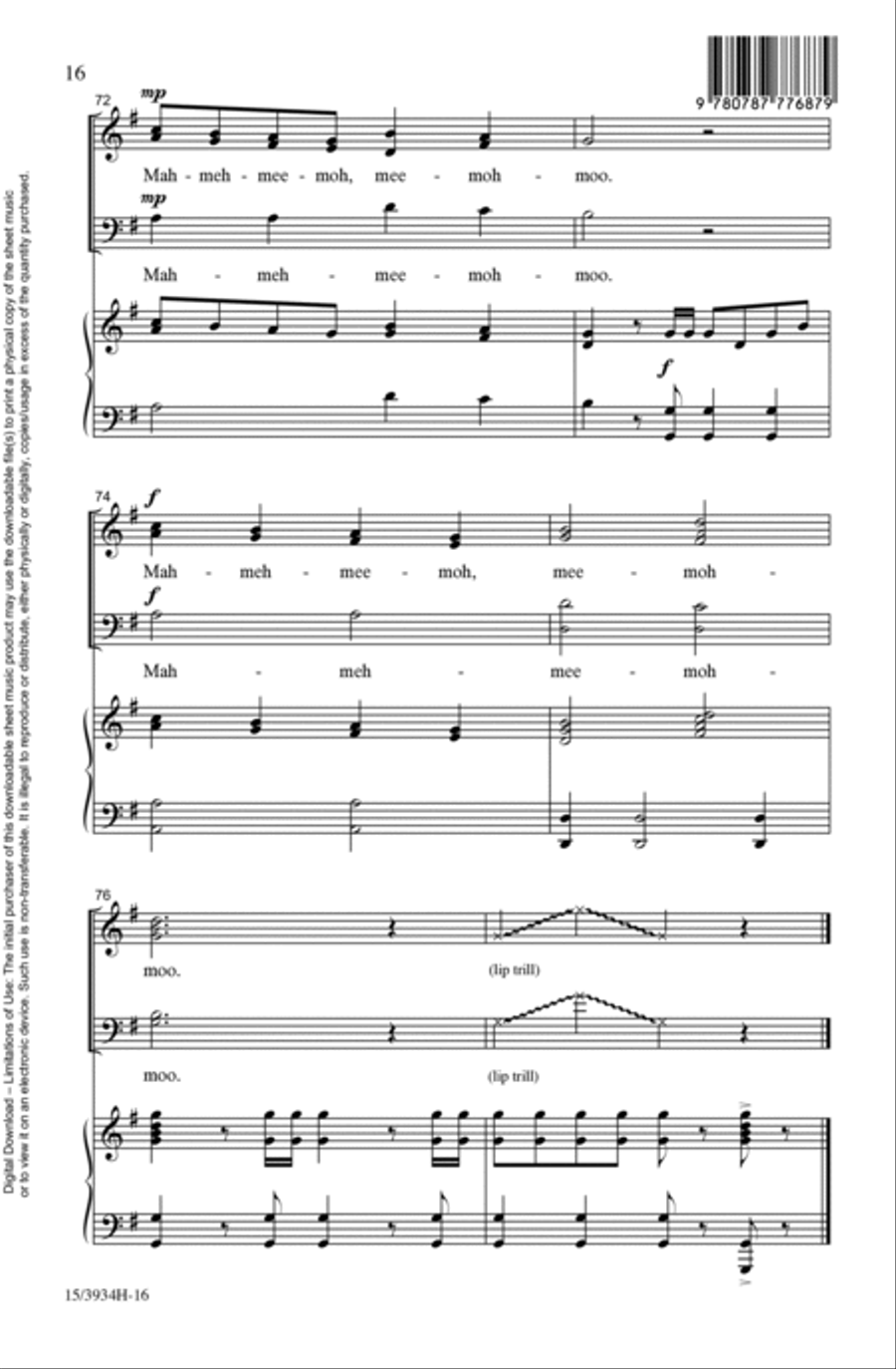 The Warm Up Song 3-Part scores gallery preview page 16