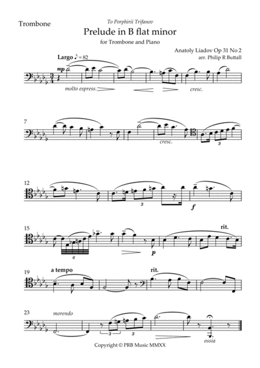 Prelude in B flat minor (Lyadov) - [Trombone]