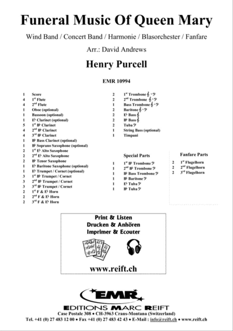 Funeral Music Of Queen Mary Concert Band scores gallery preview page 2