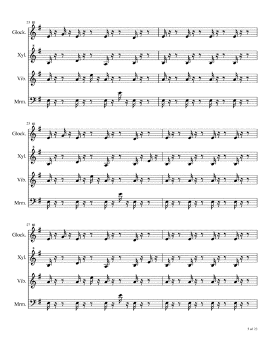 Quartet #5 Percussion Ensemble scores gallery preview page 6
