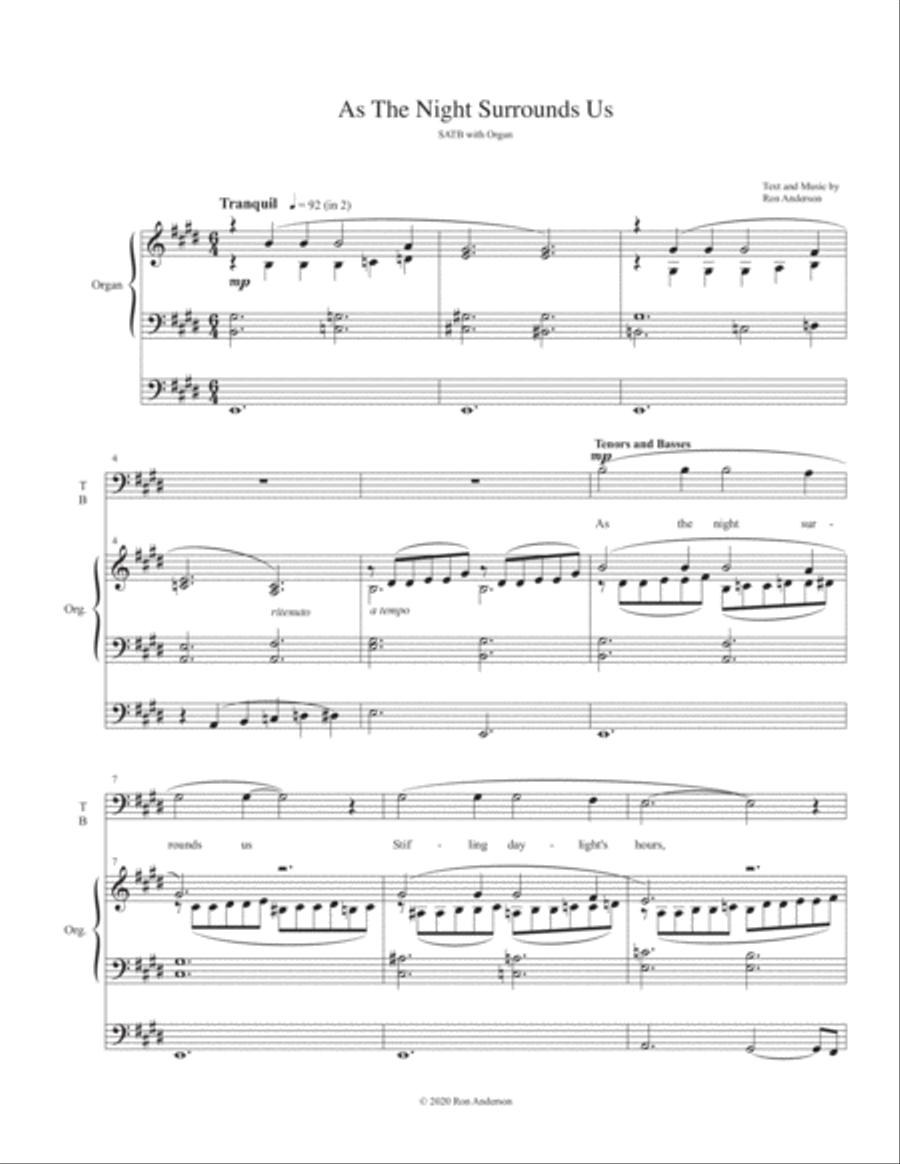 As the Night Surrounds Us 4-Part scores gallery preview page 1