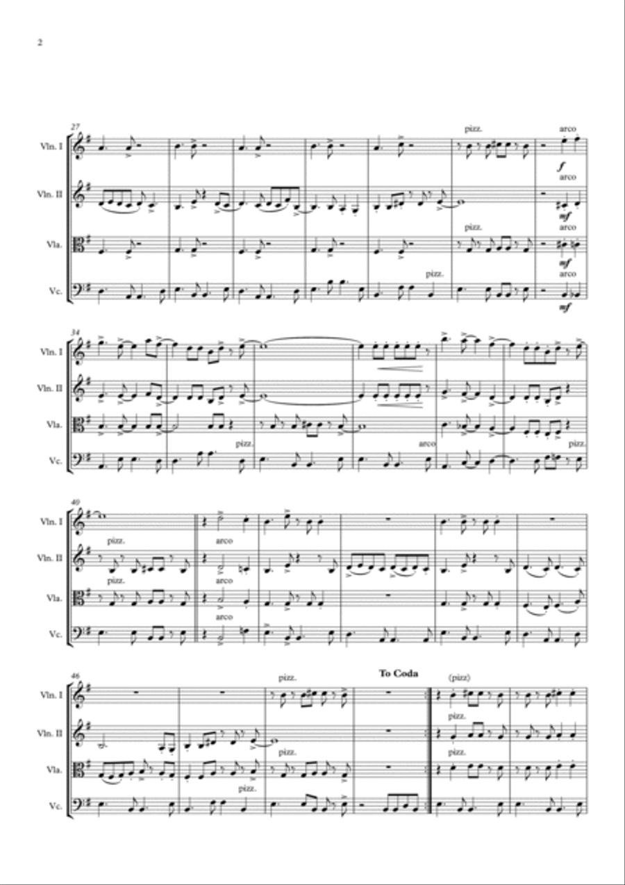 Mas Que Nada String Quartet scores gallery preview page 2