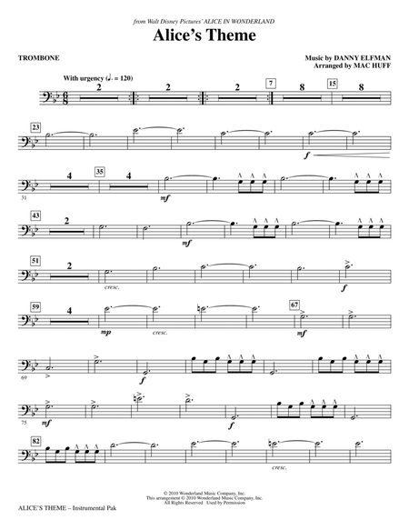 Alice's Theme (from Alice In Wonderland) (arr. Mac Huff) - Trombone