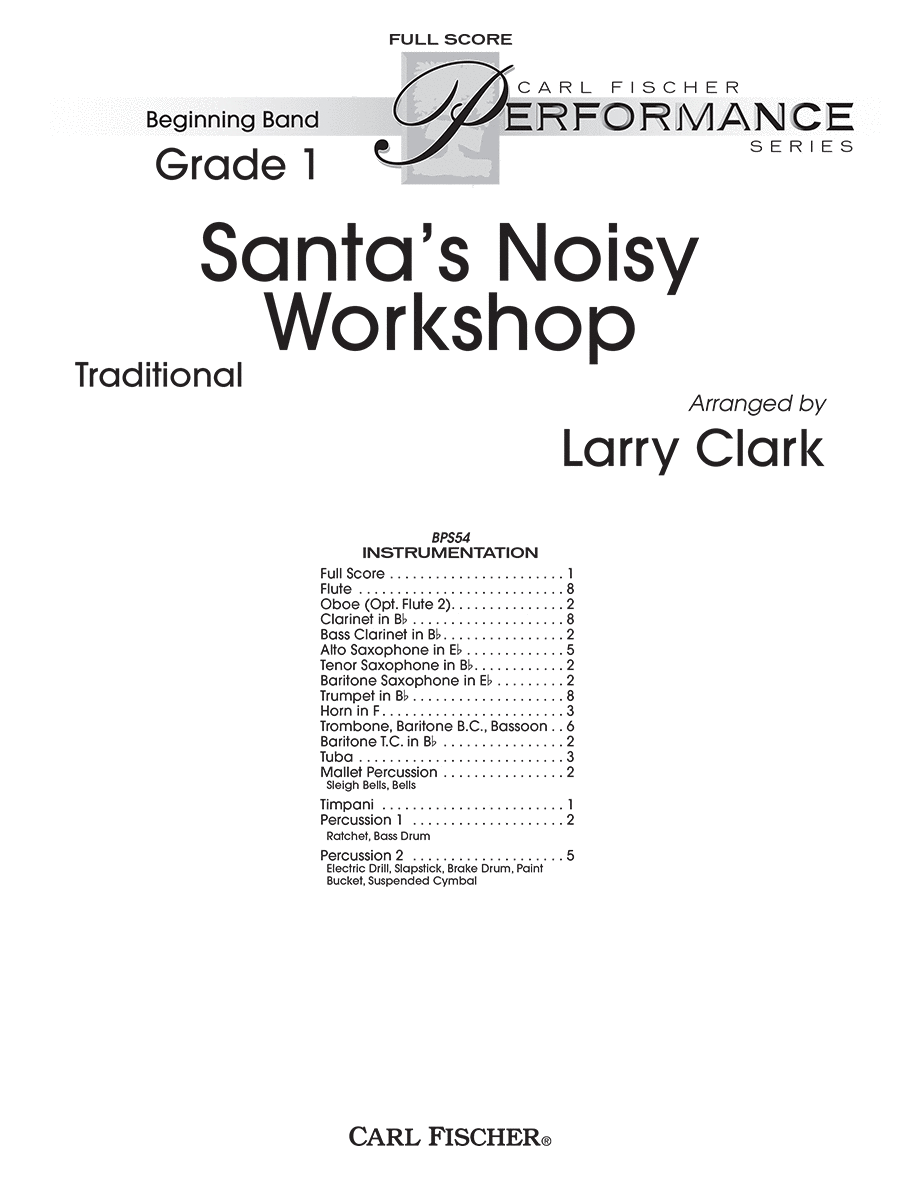 Santa's Noisy Workshop Concert Band scores gallery preview page 1