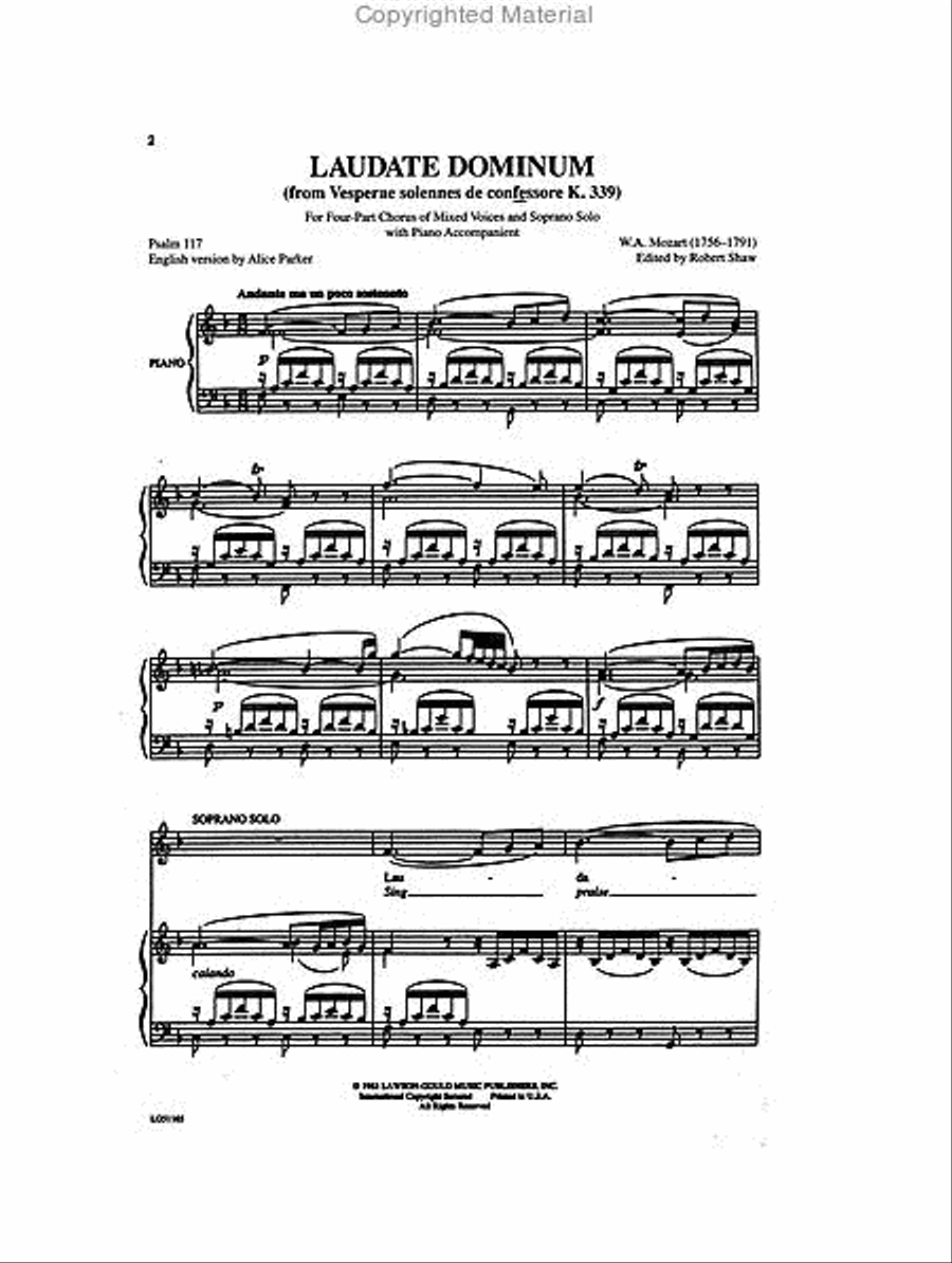 Laudate Dominum 4-Part scores gallery preview page 2